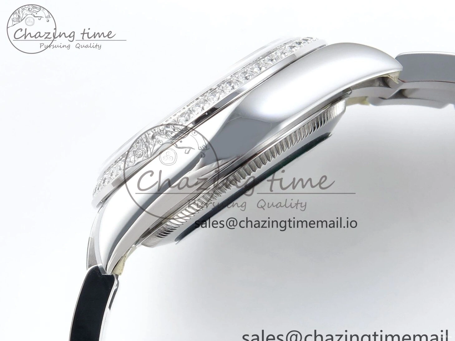 MiroTime 0421 TravelReady DateJust 31 278384RBR ARF 1:1 Best Edition 904L Steel Blue Diamonds Dial Diamonds Bezel on SS Oyster Bracelet ETA 434